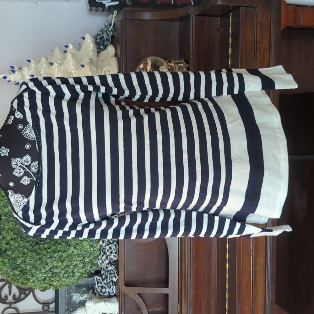 The Limited Navy & White Striped Shirt size Small NWT